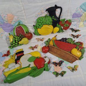 Homco | Vintage 1970s Fruit & Vegetable Wall Decor | Set of 4 🦋